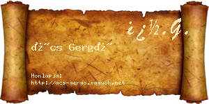 Ács Gergő névjegykártya